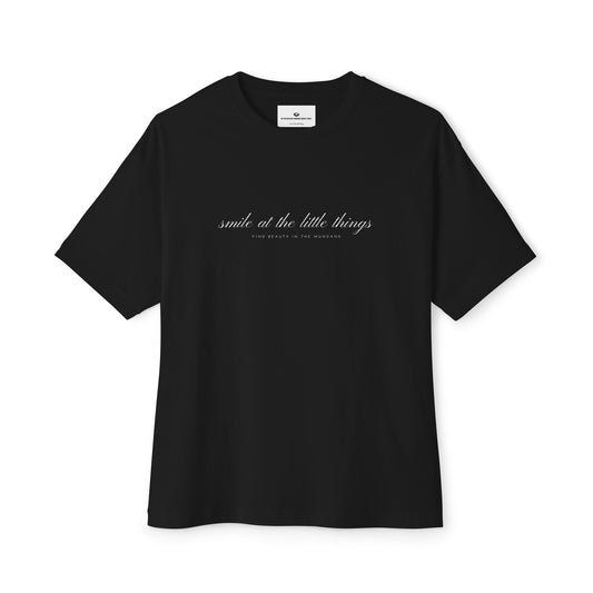 Classic "Smile at the Little Things" Oversized Boxy Tee