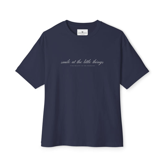 Classic "Smile at the Little Things" Oversized Boxy Tee